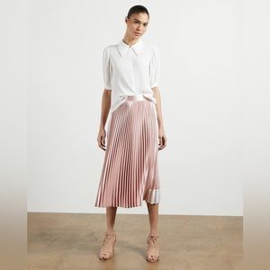 Ted Baker Glaycie Colorblock Detail Pleated Skirt - Pink - Size 2 (US size S)